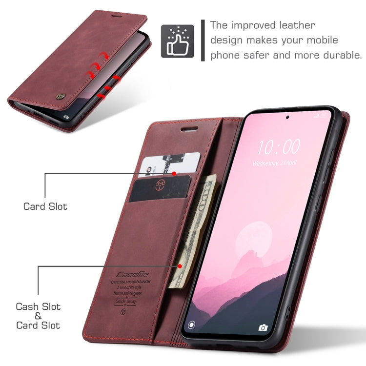 For Xiaomi Redmi 11A / 12C CaseMe 013 Multifunctional Horizontal Flip Leather Phone Case(Wine Red) - Xiaomi Cases by CaseMe | Online Shopping UK | buy2fix