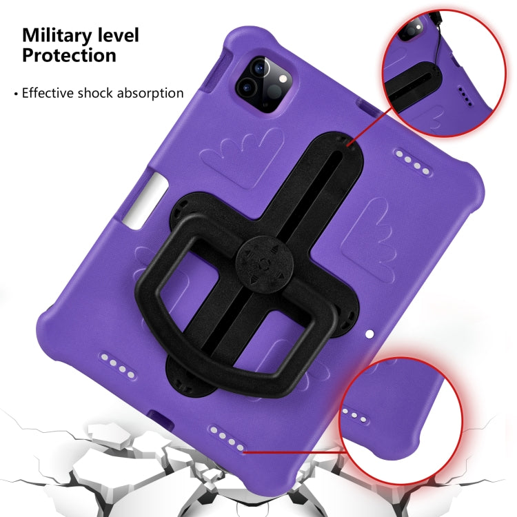 Shield 360 Rotation Handle EVA Shockproof PC Tablet Case For iPad Air 11 2024/Pro 11 2018/2020/2021/Air 4/Air 5 10.9(Purple Black) - iPad Pro 11 (2022/2021) Cases by buy2fix | Online Shopping UK | buy2fix