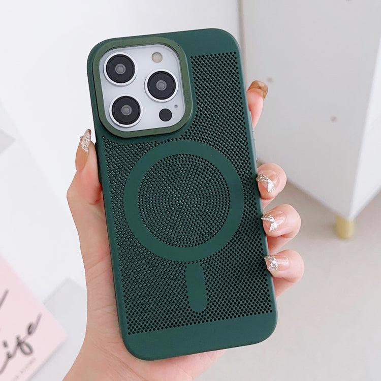 For iPhone 13 Pro Max Grid Cooling MagSafe Magnetic Phone Case(Alpine Green) - iPhone 13 Pro Max Cases by buy2fix | Online Shopping UK | buy2fix