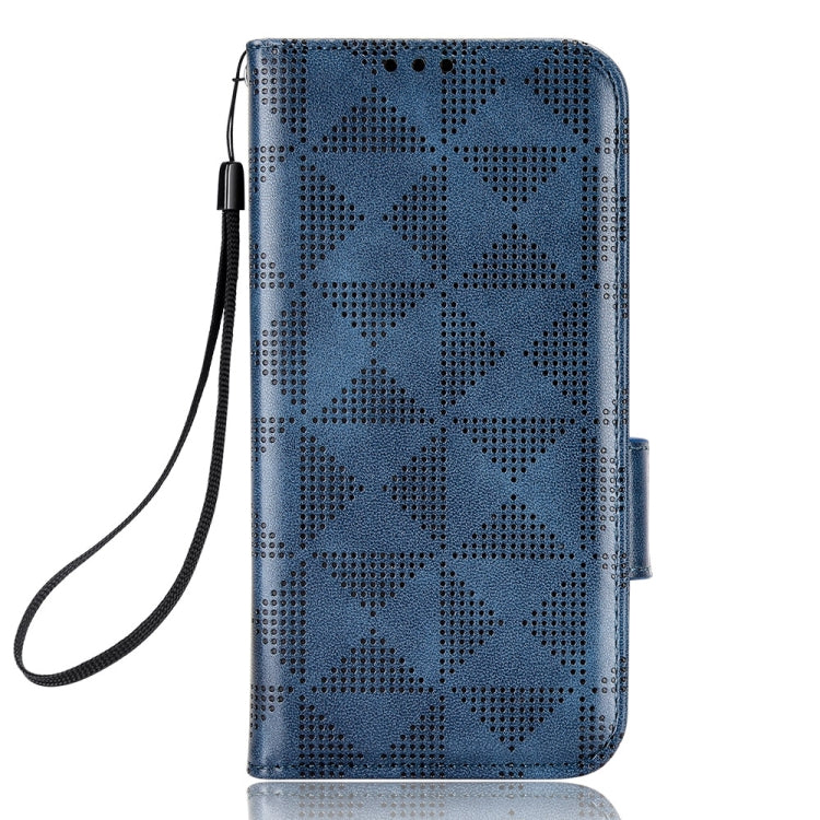 For Blackview A85 Symmetrical Triangle Leather Phone Case(Blue) - More Brand by buy2fix | Online Shopping UK | buy2fix