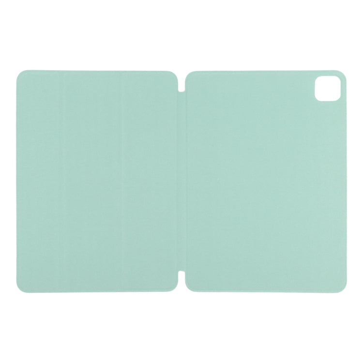 For iPad Air 13 2024 / Pro 12.9 2020 Non-buckle Double-sided Magnetic Flip Leather Tablet Case With Holder & Sleep / Wake-up Function(Light Green) - iPad Pro 12.9 (2020) Cases by buy2fix | Online Shopping UK | buy2fix