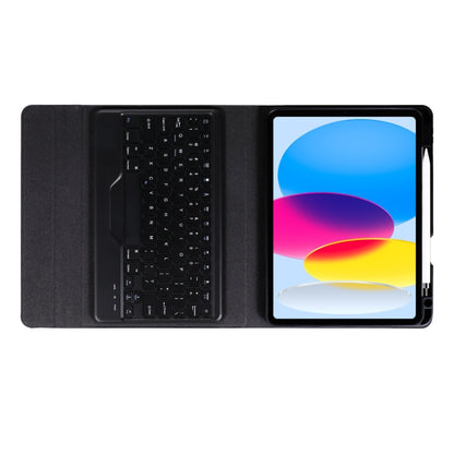 For iPad 10th Gen 10.9 2022 B10 Triangle Holder Tablet Bluetooth Keyboard Leather Case(Black) - Universal by buy2fix | Online Shopping UK | buy2fix