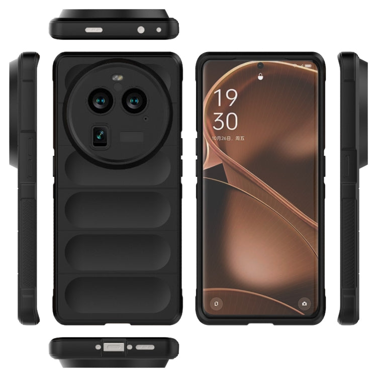 For OPPO Find X6 Pro 5G Magic Shield TPU + Flannel Phone Case(Black) - OPPO Cases by buy2fix | Online Shopping UK | buy2fix