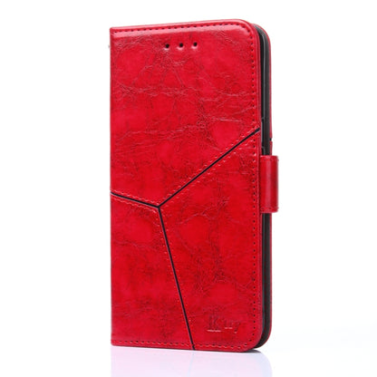 For Blackview A85 Geometric Stitching Flip Leather Phone Case(Red) - More Brand by buy2fix | Online Shopping UK | buy2fix