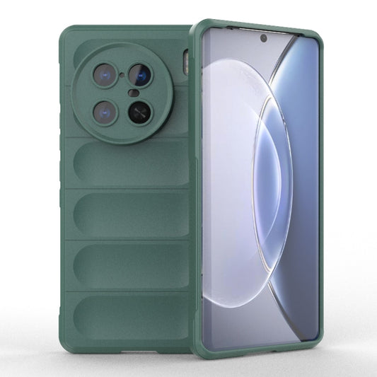 For vivo X90 Pro 5G Magic Shield TPU + Flannel Phone Case(Dark Green) - vivo Cases by buy2fix | Online Shopping UK | buy2fix