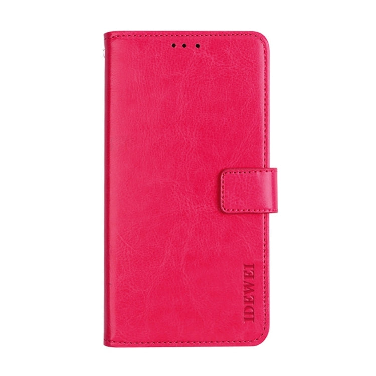 For Blackview A85 idewei Crazy Horse Texture Leather Phone Case with Holder(Rose Red) - More Brand by idewei | Online Shopping UK | buy2fix