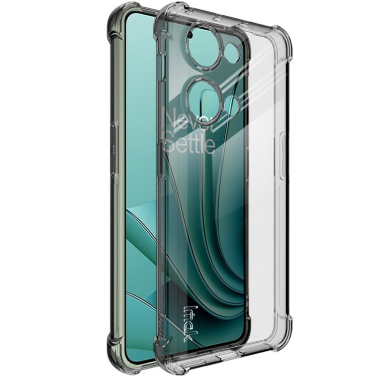 For OnePlus Ace 2V 5G imak Shockproof Airbag TPU Phone Case(Transparent Black) - OnePlus Cases by imak | Online Shopping UK | buy2fix