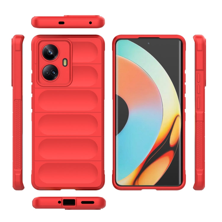 For Realme 10 Pro+ 5G Magic Shield TPU + Flannel Phone Case(Dark Grey) - Realme Cases by buy2fix | Online Shopping UK | buy2fix