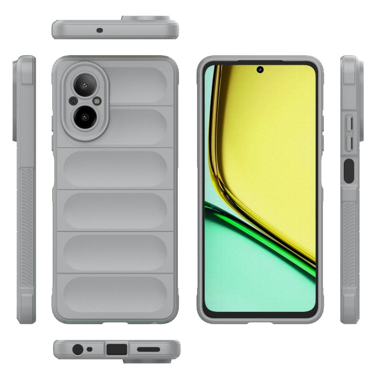 For Realme C67 4G Global Magic Shield TPU + Flannel Phone Case(Grey) - C67 Cases by buy2fix | Online Shopping UK | buy2fix