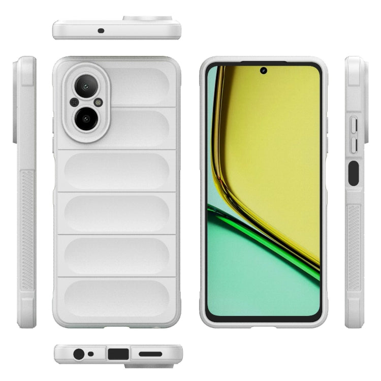 For Realme C67 4G Global Magic Shield TPU + Flannel Phone Case(White) - C67 Cases by buy2fix | Online Shopping UK | buy2fix