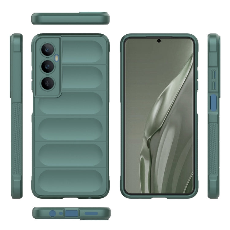 For Realme C65 4G Global Magic Shield TPU + Flannel Phone Case(Dark Green) - Realme Cases by buy2fix | Online Shopping UK | buy2fix