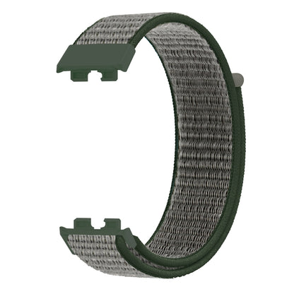 For Huawei Band 8 16mm Woven Nylon Loop Watch Band(Dark Olive) - Watch Bands by buy2fix | Online Shopping UK | buy2fix