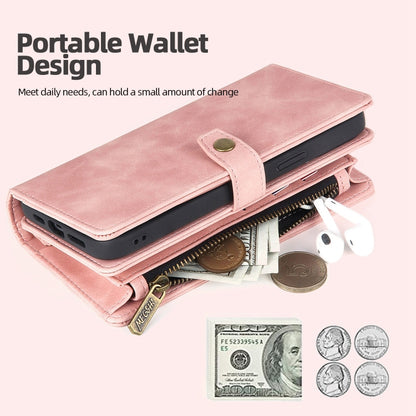 For iPhone 11 Pro Zipper Wallet Detachable MagSafe Leather Phone Case(Pink) - iPhone 11 Pro Cases by buy2fix | Online Shopping UK | buy2fix