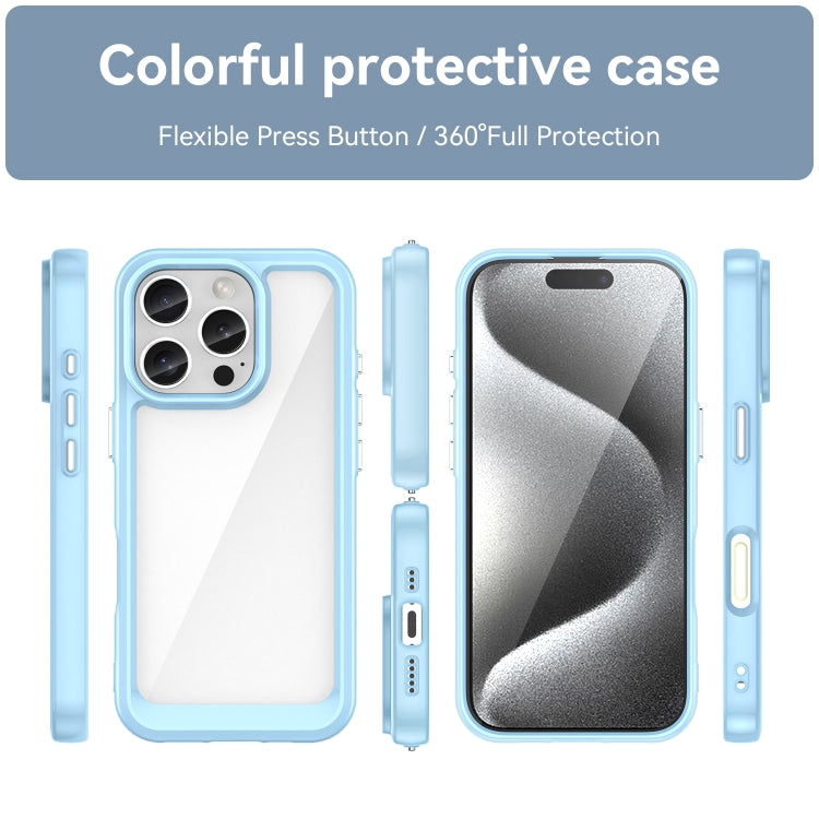 For iPhone 16 Pro Colorful Series Acrylic + TPU Phone Case(Blue) - iPhone 16 Pro Cases by buy2fix | Online Shopping UK | buy2fix