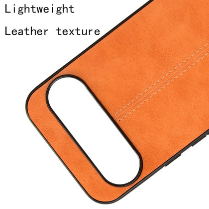 For Google Pixel 9 Pro Sewing Cow Pattern Skin PC + PU + TPU Phone Case(Orange) - Google Cases by buy2fix | Online Shopping UK | buy2fix