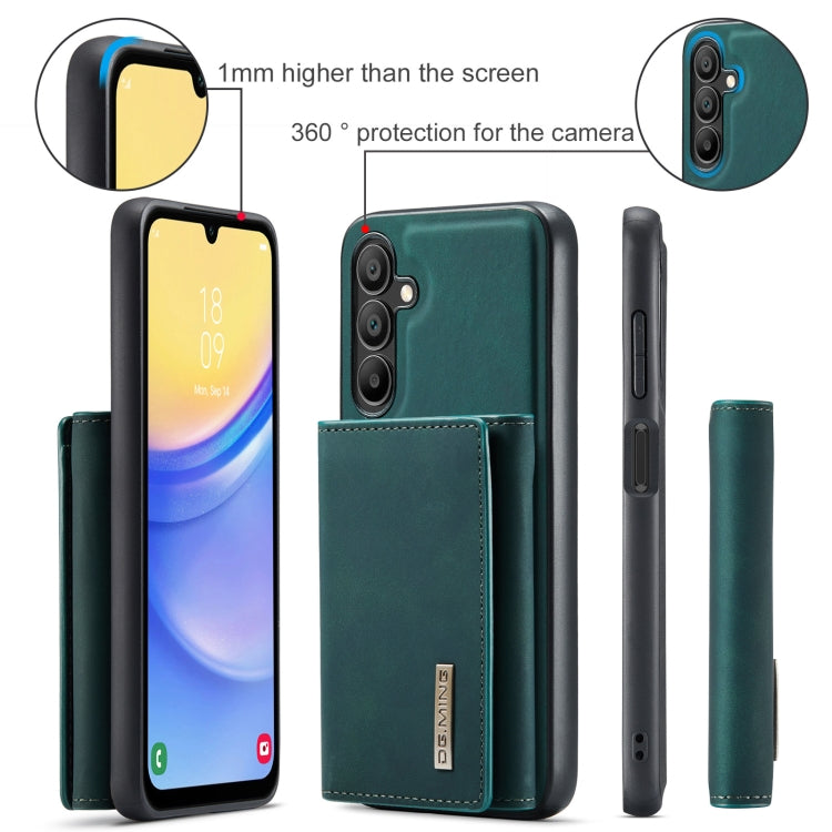 For Samsung Galaxy A15 5G / A15 4G DG.MING M1 Series 3-Fold Multi Card Wallet + Magnetic Phone Case(Green) - Galaxy Phone Cases by DG.MING | Online Shopping UK | buy2fix