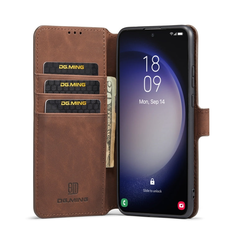 For Samsung Galaxy S23 5G DG.MING Retro Oil Edge Flip Leather Phone Case(Coffee) - Galaxy S23 5G Cases by DG.MING | Online Shopping UK | buy2fix