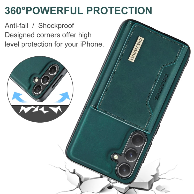 For Samsung Galaxy S24 5G DG.MING M2 Series 3-Fold Multi Card Bag + Magnetic Phone Case(Green) - Galaxy S24 5G Cases by DG.MING | Online Shopping UK | buy2fix