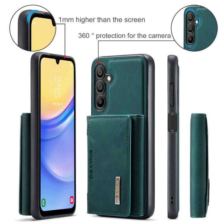 For Samsung Galaxy A15 5G / A15 4G DG.MING M2 Series 3-Fold Multi Card Bag + Magnetic Phone Case(Green) - Galaxy Phone Cases by DG.MING | Online Shopping UK | buy2fix