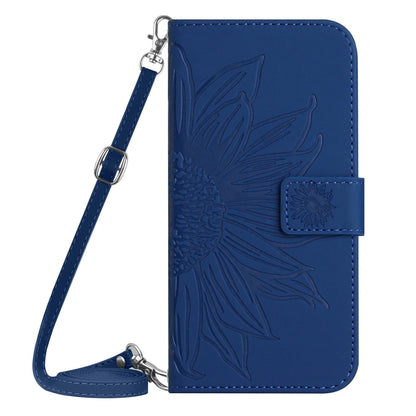 For Xiaomi Redmi A3 Skin Feel Sun Flower Embossed Flip Leather Phone Case with Lanyard(Dark Blue) - Xiaomi Cases by buy2fix | Online Shopping UK | buy2fix