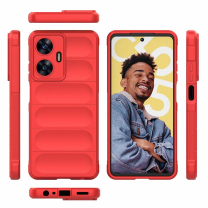 For Realme C55 4G Magic Shield TPU + Flannel Phone Case(Dark Blue) - Realme Cases by buy2fix | Online Shopping UK | buy2fix