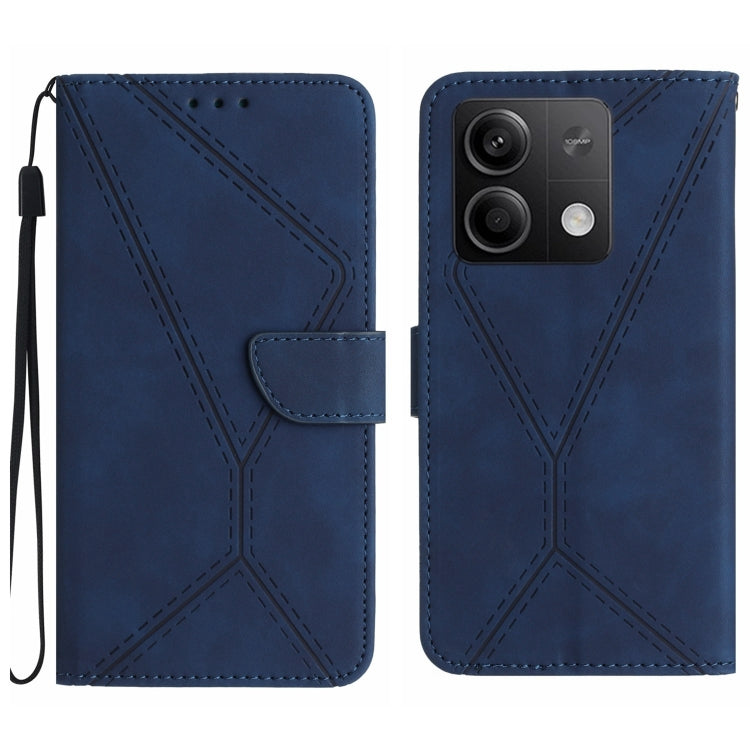 For Xiaomi Redmi Note 13 4G Global Stitching Embossed Leather Phone Case(Blue) - Note 13 Cases by buy2fix | Online Shopping UK | buy2fix