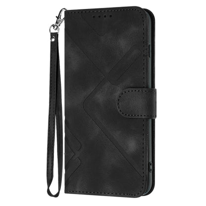 For Motorola Moto G Power 5G 2024 Line Pattern Skin Feel Leather Phone Case(Black) - Motorola Cases by buy2fix | Online Shopping UK | buy2fix