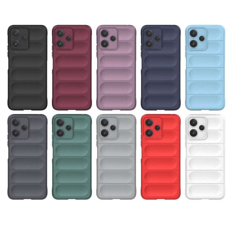 For Xiaomi Redmi 12 5G Magic Shield TPU + Flannel Phone Case(Dark Grey) - Xiaomi Cases by buy2fix | Online Shopping UK | buy2fix