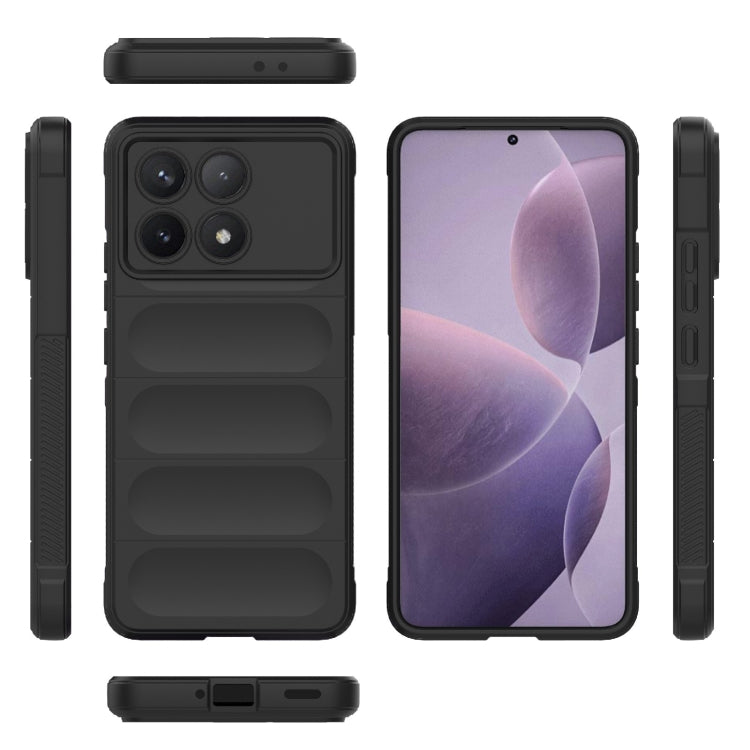 For Xiaomi Redmi K70 / K70 Pro 5G Magic Shield TPU + Flannel Phone Case(Black) - K70 Pro Cases by buy2fix | Online Shopping UK | buy2fix