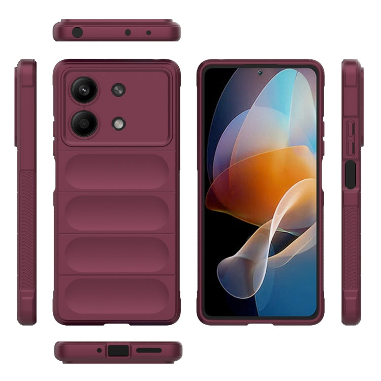 For Xiaomi Redmi Note 13R Pro 5G Magic Shield TPU + Flannel Phone Case(Wine Red) - Xiaomi Cases by buy2fix | Online Shopping UK | buy2fix