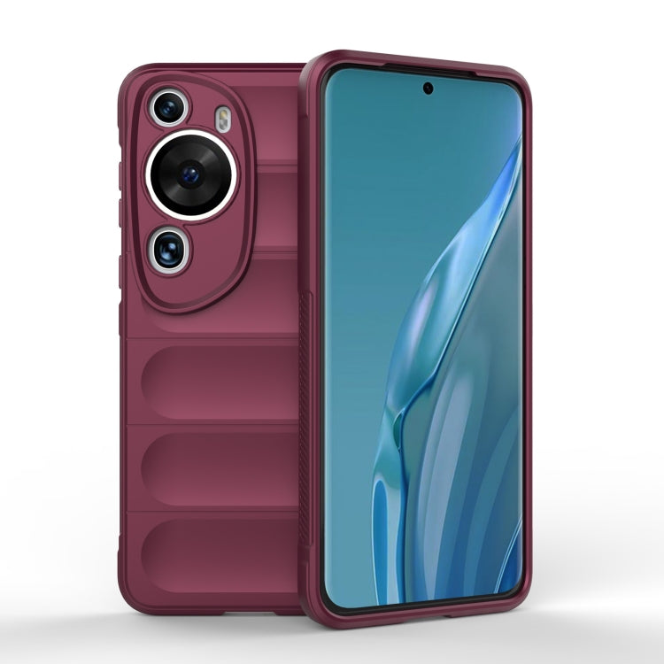 For Huawei P60 Art Magic Shield TPU + Flannel Phone Case(Wine Red) - Huawei Cases by buy2fix | Online Shopping UK | buy2fix