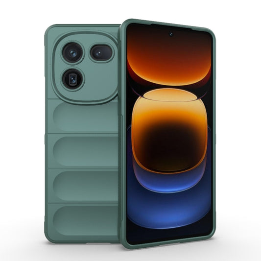 For vivo iQOO 12 5G Magic Shield TPU + Flannel Phone Case(Dark Green) - iQOO 12 Cases by buy2fix | Online Shopping UK | buy2fix