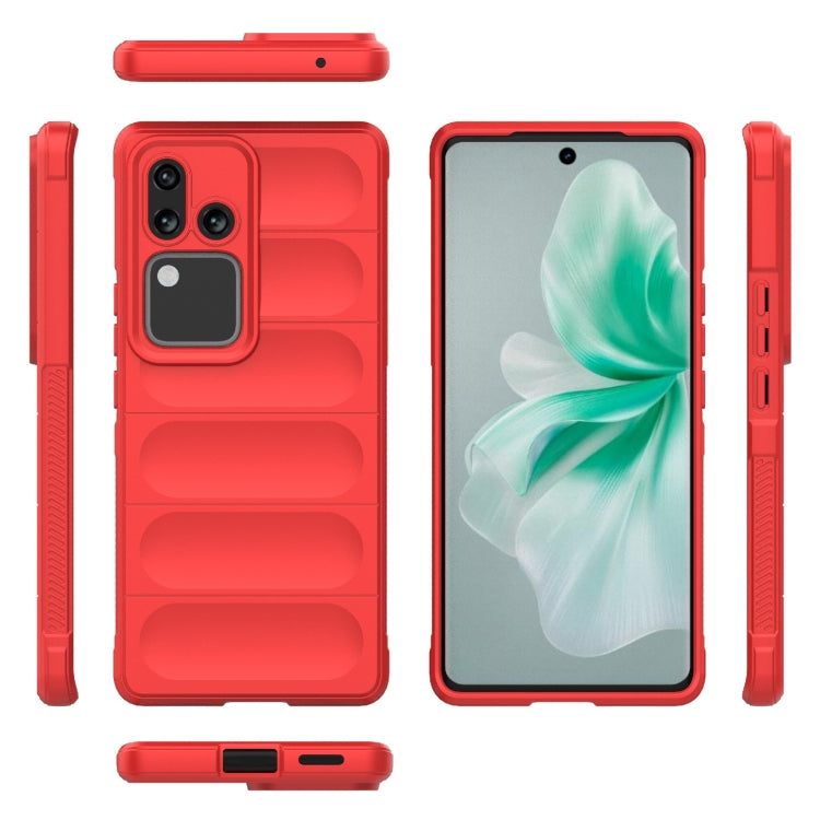 For vivo S18 5G Magic Shield TPU + Flannel Phone Case(Red) - S18 Cases by buy2fix | Online Shopping UK | buy2fix