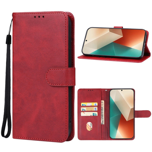 For Xiaomi Redmi Note 13 5G Leather Phone Case(Red) - Xiaomi Cases by buy2fix | Online Shopping UK | buy2fix