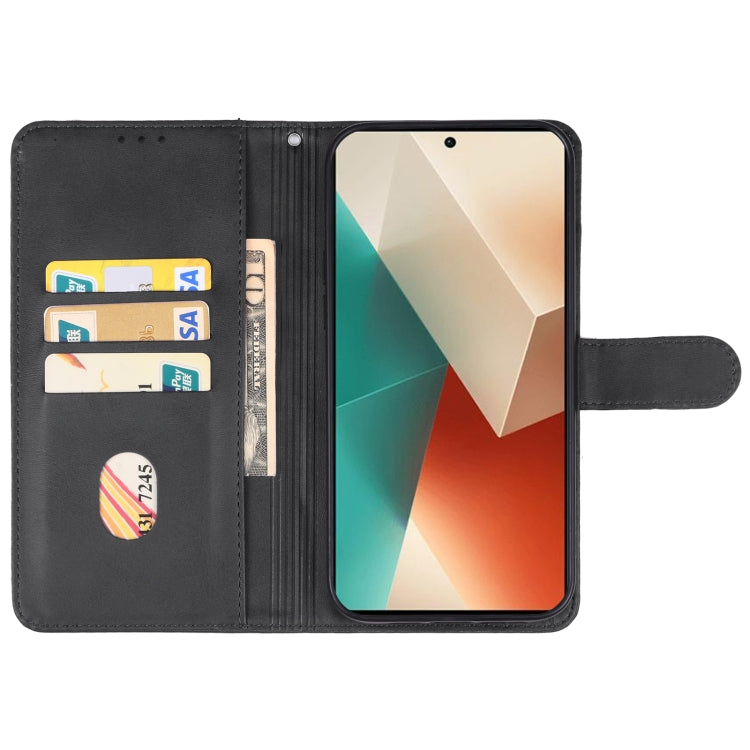 For Xiaomi Redmi Note 13 5G Leather Phone Case(Black) - Xiaomi Cases by buy2fix | Online Shopping UK | buy2fix