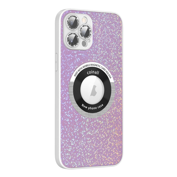 For iPhone 12 Pro Max Colorful Glitter Magnetic Magsafe TPU + PC Phone Case(Pink) - iPhone 12 Pro Max Cases by buy2fix | Online Shopping UK | buy2fix