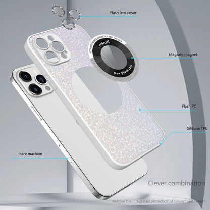 For iPhone 13 Colorful Glitter Magnetic Magsafe TPU + PC Phone Case(White) - iPhone 13 Cases by buy2fix | Online Shopping UK | buy2fix