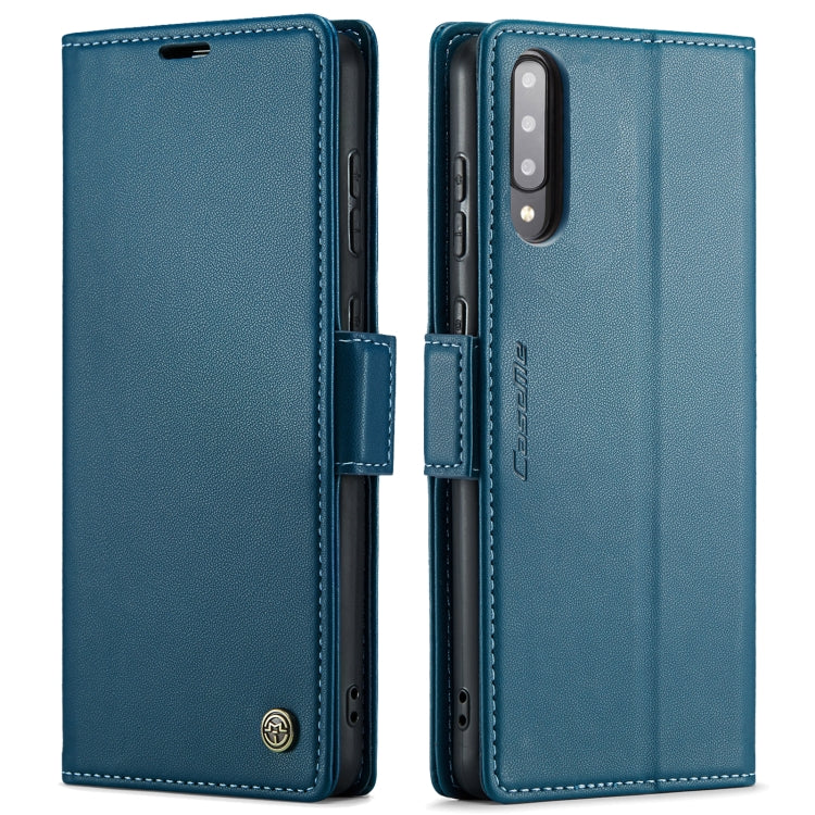 For Samsung Galaxy A30s / A50s / A50 CaseMe 023 Butterfly Buckle Litchi Texture RFID Anti-theft Leather Phone Case(Blue) - Galaxy Phone Cases by CaseMe | Online Shopping UK | buy2fix