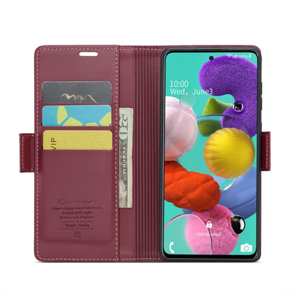 For Samsung Galaxy A51 4G/M40s CaseMe 023 Butterfly Buckle Litchi Texture RFID Anti-theft Leather Phone Case(Wine Red) - Galaxy Phone Cases by CaseMe | Online Shopping UK | buy2fix