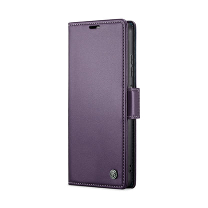 For Samsung Galaxy A05s CaseMe 023 Butterfly Buckle Litchi Texture RFID Anti-theft Leather Phone Case(Pearly Purple) - Galaxy Phone Cases by CaseMe | Online Shopping UK | buy2fix