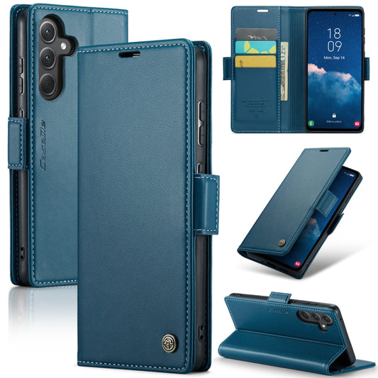 For Samsung Galaxy A35 5G CaseMe 023 Butterfly Buckle Litchi Texture RFID Anti-theft Leather Phone Case(Blue) - Galaxy Phone Cases by CaseMe | Online Shopping UK | buy2fix