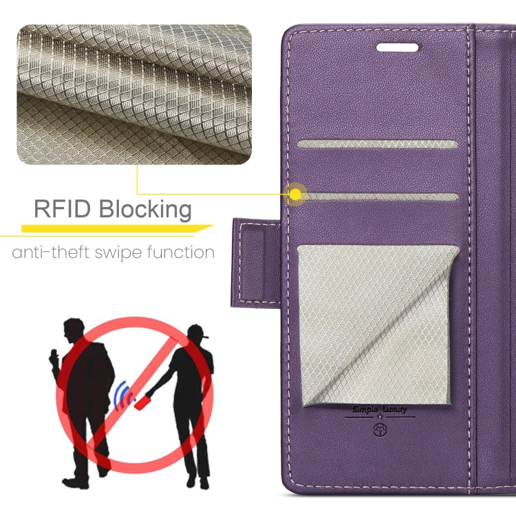 For Xiaomi Poco X6 Pro 5G/Redmi K70E 5G CaseMe 023 Butterfly Buckle Litchi Texture RFID Anti-theft Leather Phone Case(Pearly Purple) - K70E Cases by CaseMe | Online Shopping UK | buy2fix