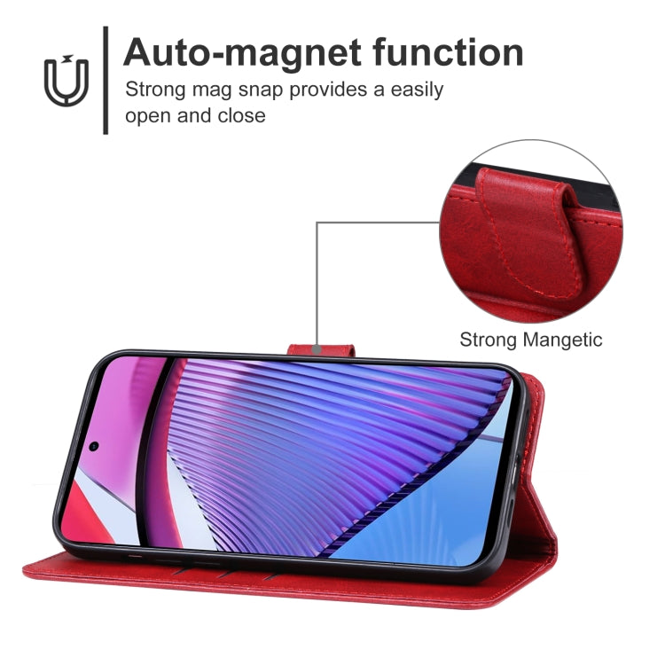 For Motorola Moto G Power 5G 2024 Leather Phone Case(Red) - Motorola Cases by buy2fix | Online Shopping UK | buy2fix