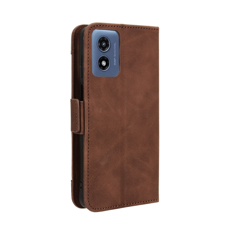 For Motorola Moto G Play 4G 2024 Skin Feel Calf Texture Card Slots Leather Phone Case(Brown) - Motorola Cases by buy2fix | Online Shopping UK | buy2fix