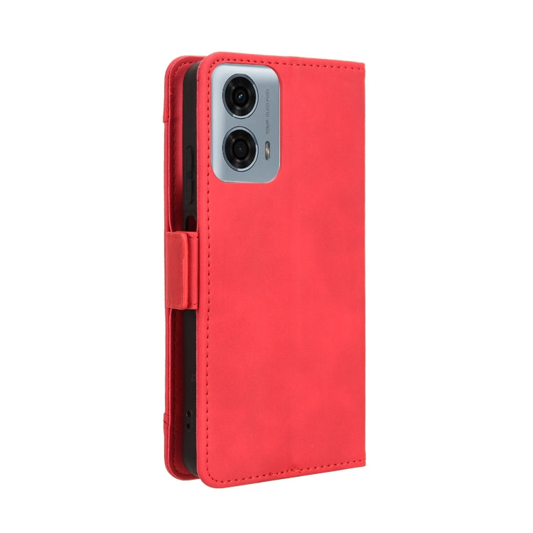 For Motorola Moto G34 5G Skin Feel Calf Texture Card Slots Leather Phone Case(Red) - Motorola Cases by buy2fix | Online Shopping UK | buy2fix