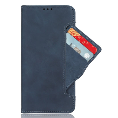 For Motorola Moto G34 5G Skin Feel Calf Texture Card Slots Leather Phone Case(Blue) - Motorola Cases by buy2fix | Online Shopping UK | buy2fix