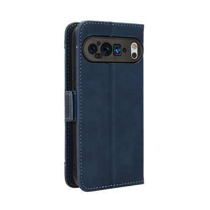 For Google Pixel 9 Skin Feel Calf Texture Card Slots Leather Phone Case(Blue) - Google Cases by buy2fix | Online Shopping UK | buy2fix