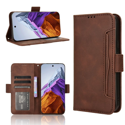 For Google Pixel 9 Skin Feel Calf Texture Card Slots Leather Phone Case(Brown) - Google Cases by buy2fix | Online Shopping UK | buy2fix