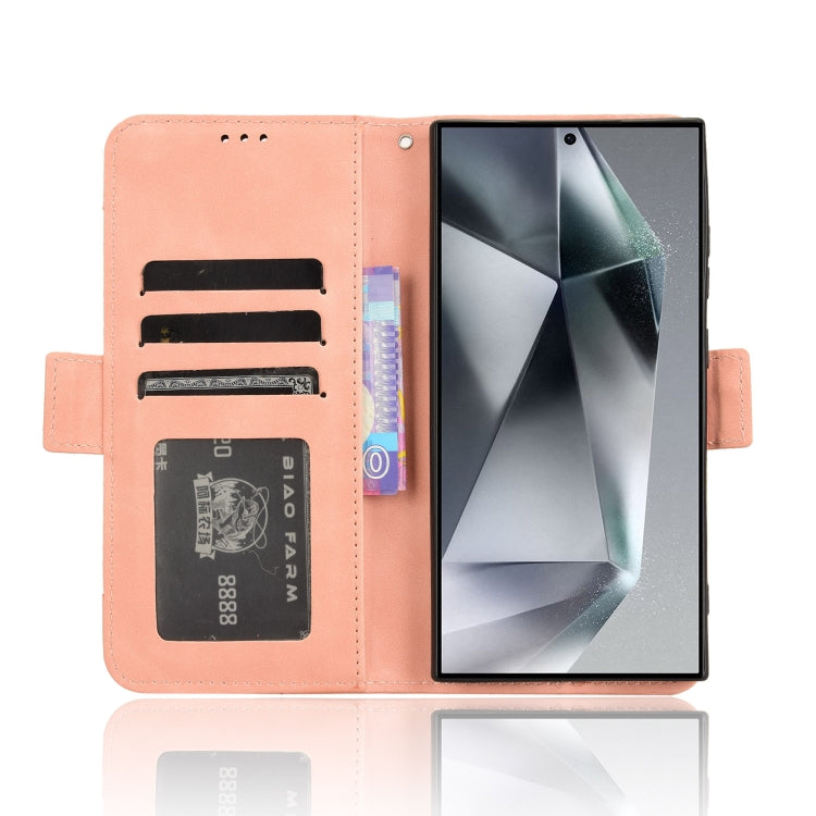 For Samsung Galaxy S24 Ultra 5G Skin Feel Calf Texture Card Slots Leather Phone Case(Pink) - Galaxy S24 Ultra 5G Cases by buy2fix | Online Shopping UK | buy2fix