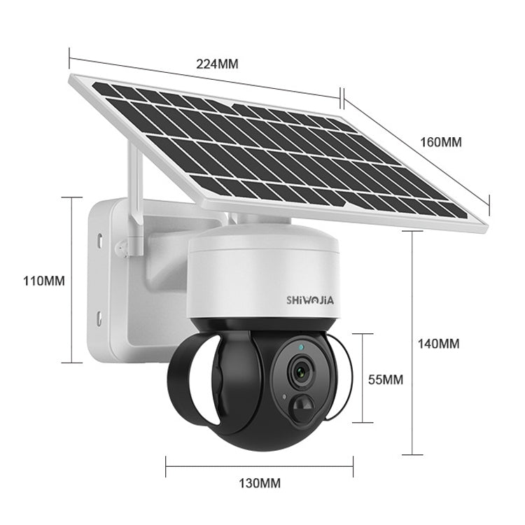 SHIWOJIA IP66 Waterproof 4G 3MP Solar Dome IP Camera, Two-way Audio & PIR Motion Detection & Night Vision, Version:US(White) - Wireless Camera by buy2fix | Online Shopping UK | buy2fix